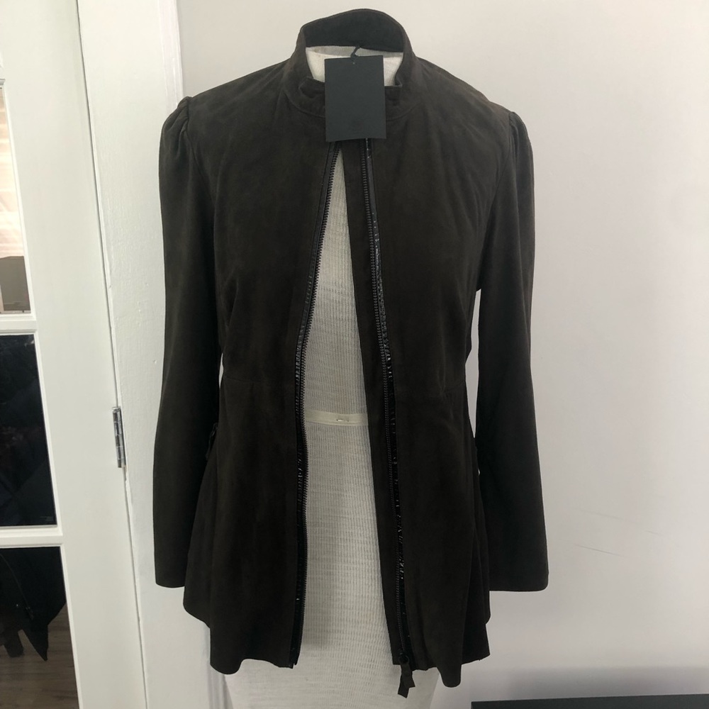 Black Noir jacket size 38 100% goat suede dry clean only